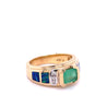 0.76CT Colombian Emerald and Inlaid Opal 14k Yellow Gold Ring