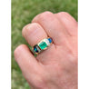 0.76CT Colombian Emerald and Inlaid Opal 14k Yellow Gold Ring