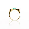 0.86 Carat Vibrant Green Oval Cut Emerald & Diamond in 14KY Gold Statement Ring