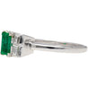 0.98 Carat Baguette Colombian Emerald, Diamond Platinum Thin Ring