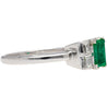 0.98 Carat Baguette Colombian Emerald, Diamond Platinum Thin Ring