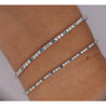 1-2 Carat Blue & White Lab Grown Diamond 4-Prong 14K White Gold Tennis Bracelet