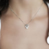 1 Carat Round Cut Diamond 5 Stone Platinum Dancing Pendant Necklace