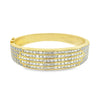 10 Carat TW Diamond Encrusted Multi Row Bangle Bracelet in 18K Yellow Gold