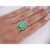 11 Carat Grade A Jadeite Jade Fei Cui Bezel Set Unisex Solitaire Ring