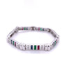 12 carat Diamond, Ruby, Emerald and Sapphire 18K White Gold Bracelet