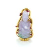 14K Gold geschnitzte Lavendel Jade Buddha Pendant Halskette