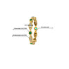 14K Gold Emerald and Lab Diamond Bezel Stacking 3MM Band Wave Ring