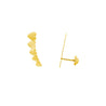 14K Gold Graduating Ear Climber Heart Earrings