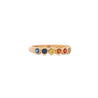 14K Gold Rainbow Multi Color Bezel Set Gemstone Stacking Band Ring