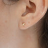 14K Solid Gold Half-Moon Tiny Stud Earrings On Screw Back