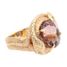 14K Solid Gold Wrapping Serpentine Snake Ring With 10 Carat Pink Tourmaline