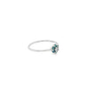 14K White Gold Blue and White Diamond 1MM Daisy Flower Ring