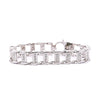 14K White Gold Square Link 2.5 Carat Diamond Mens Bracelet