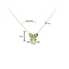 14k Solid Yellow Gold Tsavorite Butterfly Charm Floating Pendant Necklace