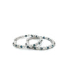 14k White Gold Inside Out Hoop Earrings with White & Blue Diamonds