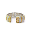 15 Carat Yellow & White Round Cut Diamond in 18K Cuff Bangle Bracelet