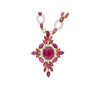 15.66 Carat Ruby & 3.17 Carat Diamond Cross Pendant Necklace 18K Solid Gold