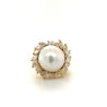 16mm South Sea Pearl and Marquise Cut Diamond Halo in 18k Gold Ring