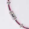 17.3ct Ruby and Diamond 18K White Gold Retro Choker Necklace