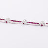 17.3ct Ruby and Diamond 18K White Gold Retro Choker Necklace