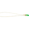 18K Gold Jadeite Jade Disc Pendant Necklace with Circular Jade and Baguette With Round Cut Diamonds