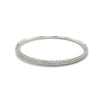 18K White Gold 3.7 Carat Round Cut Micro Pave Natural Diamond Bangle Bracelet