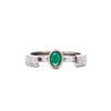 18K White Gold Detachable Ring Jacket Bezel Emerald and Diamond Ring