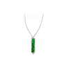 18.20 Carat Carved Dragon Green Jadeite Jade Grade "A" & Diamonds Pendant & Pin Crossover