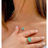 18k Rose Gold 1.47 Carat Emerald Pendant in 18k White Gold Necklace