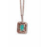 18k Rose Gold 1.47 Carat Emerald Pendant in 18k White Gold Necklace