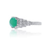 1935 Art Deco Triangle Cut Emerald in Vintage Platinum Ring