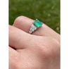 1935 Art Deco Triangle Cut Emerald in Vintage Platinum Ring