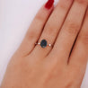 1.17 Carat Oval Cut Sapphire Thin Diamond Band 14K Gold Ring