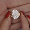 1.2 Carat Round-Cut Diamond Two-Tone Retro Cluster Ring