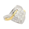 1.2 Carat Round-Cut Diamond Two-Tone Retro Cluster Ring