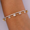 1.32 Carat Diamond Illusion Set 2-Row 14K Gold Bangle Bracelet