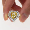 1.39 Carat GIA Certified Fancy Yellow Heart Cut Diamond Double Halo Ring