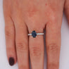 1.5 Carat Deep Blue Sapphire & Diamond Cathedral 18K Gold Ring