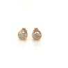 1.5 Carat TW Natural Round Diamond Stud Earrings in Bezel set Rose Gold