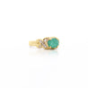 1.59 Carat Oval Cut Emerald & Diamond 14K Gold East West Ring