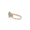 1.84 Carat Square Emerald & Round Diamond 18K Gold Toi et Moi Bypass Ring