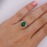 1.85 Carat Untreated Jadeite Jade and Diamond Platinum Ring HK Certified