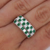 2 Carat Asscher Cut Emerald & Diamond Checkerboard Statement Ring