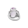 20.96 Carat Oval Light Pink Kunzite & Diamond in Platinum Filigree Cocktail Ring