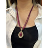 22.41 Carat Cabochon Cut Ruby Pendant In Tiffany & Co. Signed Bead Necklace