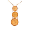 22k Gold USA Peso Coin Bezel Graduating Pendant Necklace - 20, 10, 5 Peso