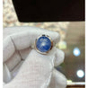 25 Carat GRS Certified No Heat Cabochon Cut Blue Star Sapphire Ring With Trapezoid Cut Diamonds