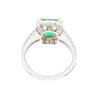 2.06 Carat Old Mine Muzo Colombian Emerald & Diamond Halo with Split Shank 18K Ring