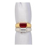 2.09 Carat Vivid Red Pigeon's Blood Burma Ruby Emerald Cut East-West Ring